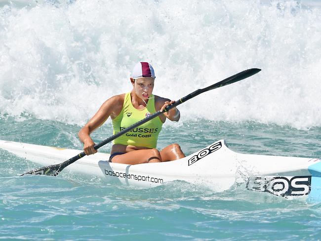 Electra Outram pictured racing for Noosa before her switch to Sunshine Beach.