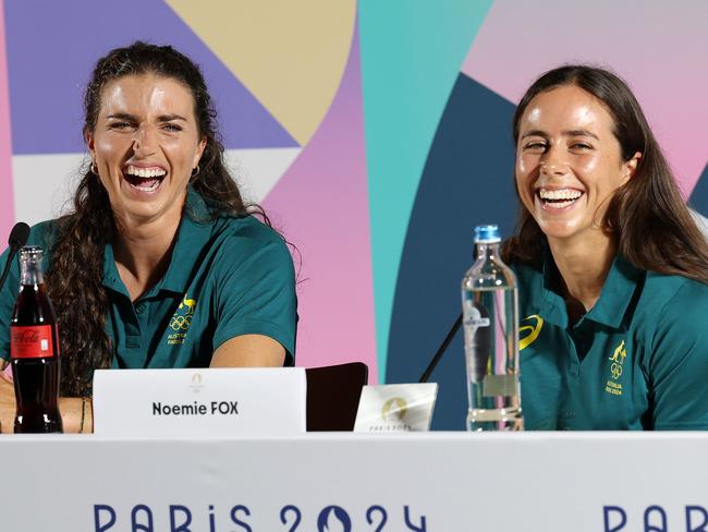 Australian sisters and dual gold medallists Jess and Noemie Fox. Picture: Cameron Tandy