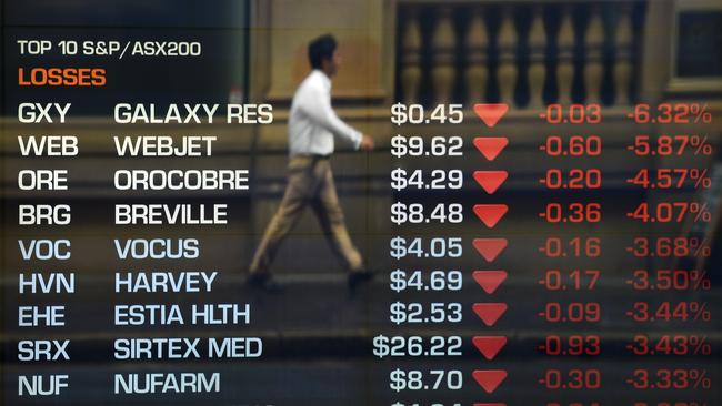 A pedestrian is reflected against the indicator board at the Australian Stock Exchange (ASX) in Sydney, Monday, Dec. 5, 2016. (AAP Image/Mick Tsikas) NO ARCHIVING