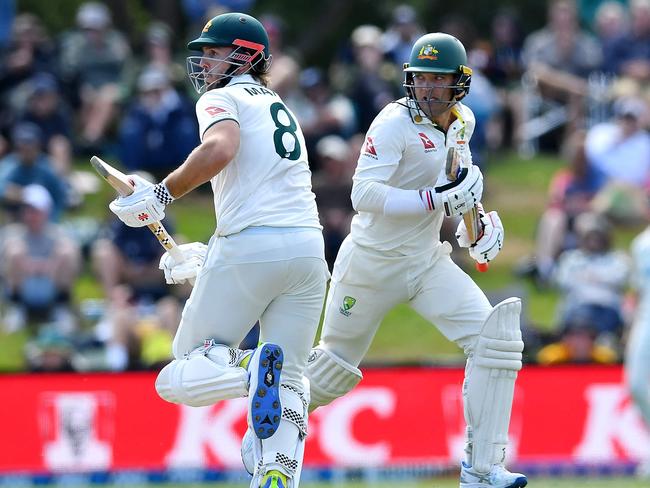 Mitchell Marsh and Alex Carey have kept Australia alive. Picture: Sanka Vidanagama/AFP