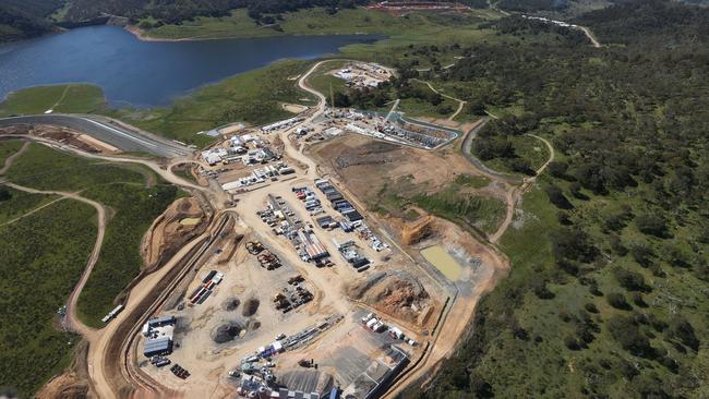 Aerial view of the Snowy Hydro site near Tantangara Dam. Picture: Alex Ellinghausen