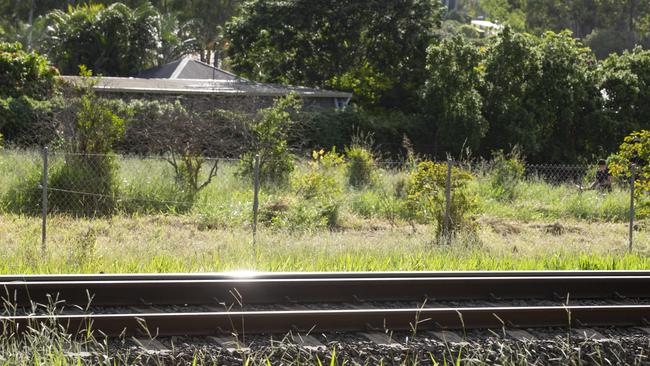 The Inland Rail at Hillcrest/Forestdale where residents live less than 50m from the freight line. AAP Image/Renae Droop