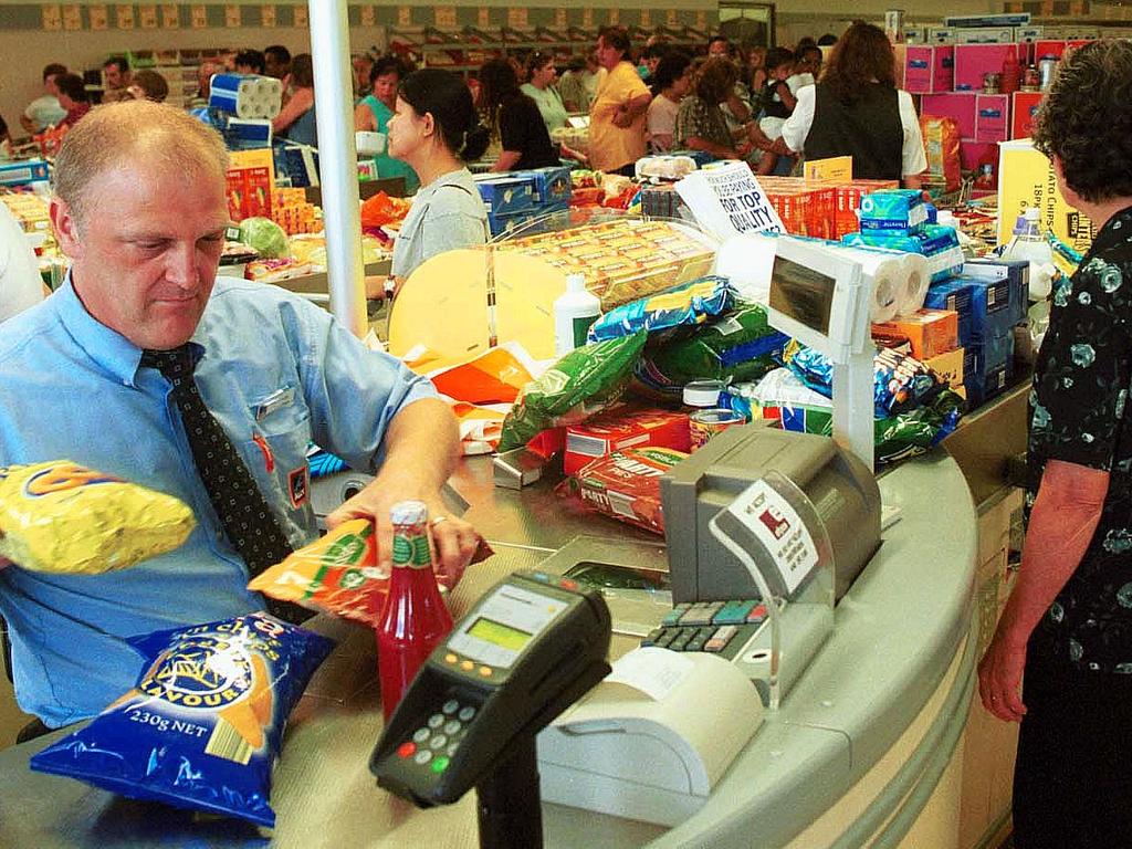 Aldi checkouts are small for a reason. Picture: Armen Deushian