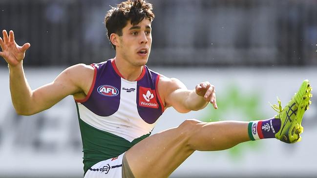 Adam Cerra is still yet to make a call on his future with Fremantle. Picture: AFL Photos via Getty Images