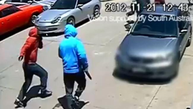 CCTV showing two of the men charged over the shooting murder of Mr De Ieso.