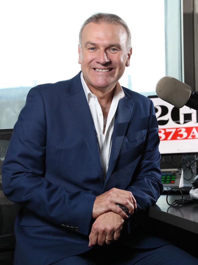 Jim Wilson at 2GB’s Pyrmont studio. Picture: Richard Dobson