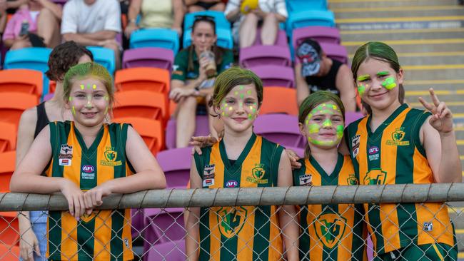 PINT fans shot in the 2023-24 NTFL Women's Grand Final between PINT and St Mary's. Picture: Pema Tamang Pakhrin