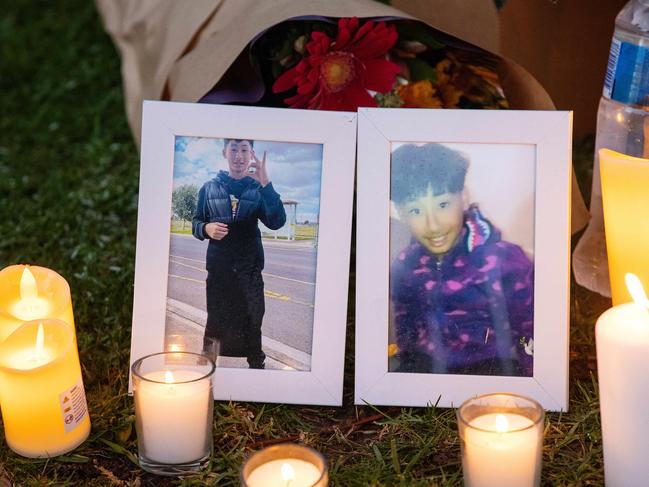 People left flowers for stabbing victim Ethan Hoac in St Albans. Picture: Mark Stewart