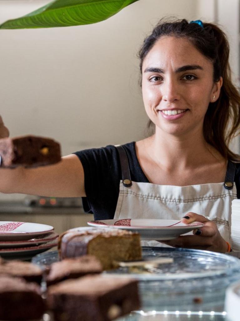 Belen Correa ready to serve something sweet at the Finch Cafe in Katherine.