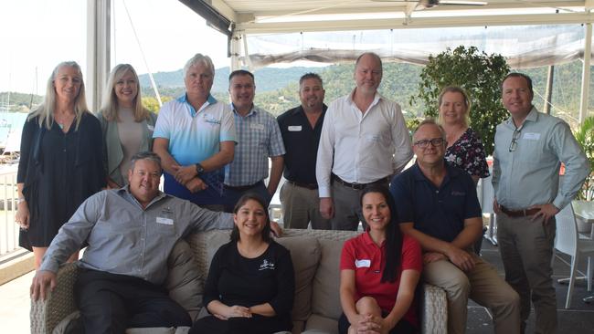 The Tourism Whitsundays board (back, left to right) Judy Porter, Tony Ward, Trevor Rees, Andrew Telford, Craig Turner, Brett Kapernick, Jenn Honnery, Shaun Cawood (front, left to right) mayor Andrew Willcox, Tourism Whitsundays CEO Tash Wheeler, Julie Telford and Matt Boileau. Picture: Laura Thomas