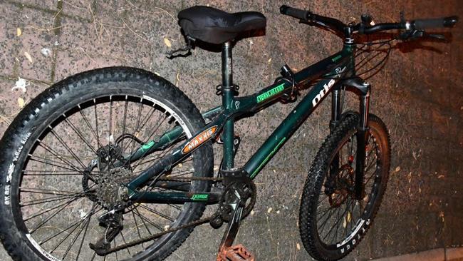 Jarrad Lovison’s green mountain bike, which is yet to be found.