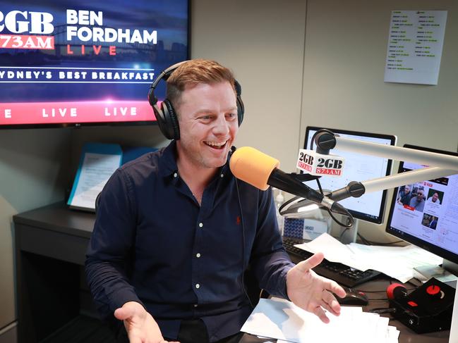 Nine management say they are not worried about Ben Fordham’s recent survey numbers. Picture: John Feder/The Australian.