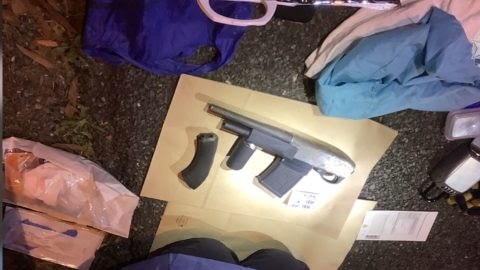 Drugs, gun and ammunition found in car boot at Tugun border checkpoint. Photo: Queensland Police