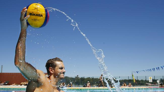 Water polo star Lachlan Hollis has beaten cancer and is now pushing for selection in the Australian team for the Tokyo Olympics. Picture: John Appleyard