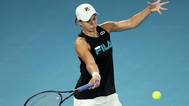 Ash Barty at Melbourne Park on Thursday ahead of the Australian Open draw Picture: Getty Images