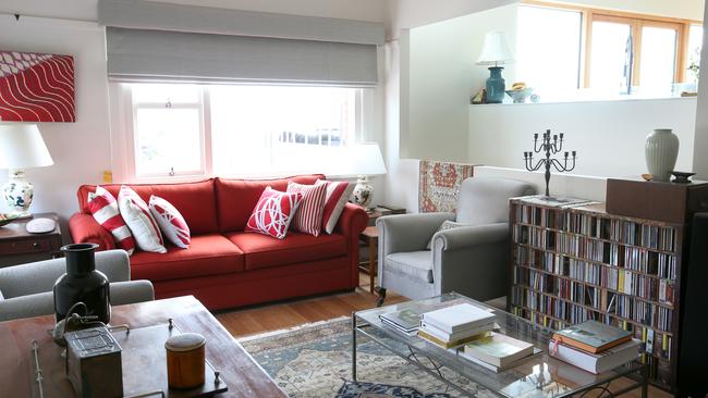 The lounge area at Jacob Ikareth’s West Hobart home. Pictures: NIKKI DAVIS-JONES