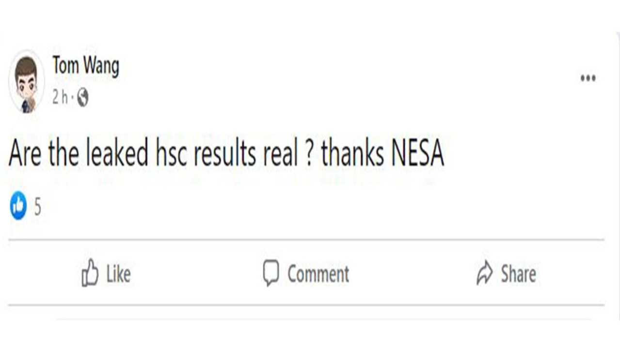 Students complaining about their HSC marks being leaked early. Picture: Facebook