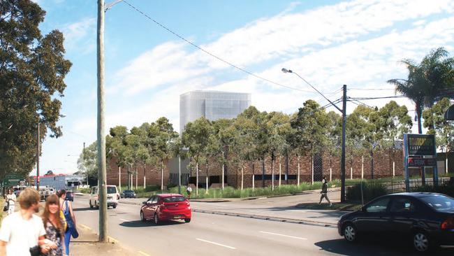 Artist’s impression of the proposed ventilation facilities for the WestConnex M4 East tunnels at Haberfield and Homebush.