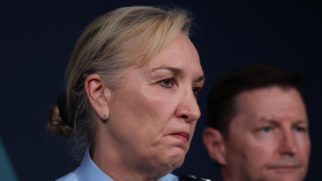 Police Commissioner Katarina Carroll during a media conference on Monday. Picture: Liam Kidston