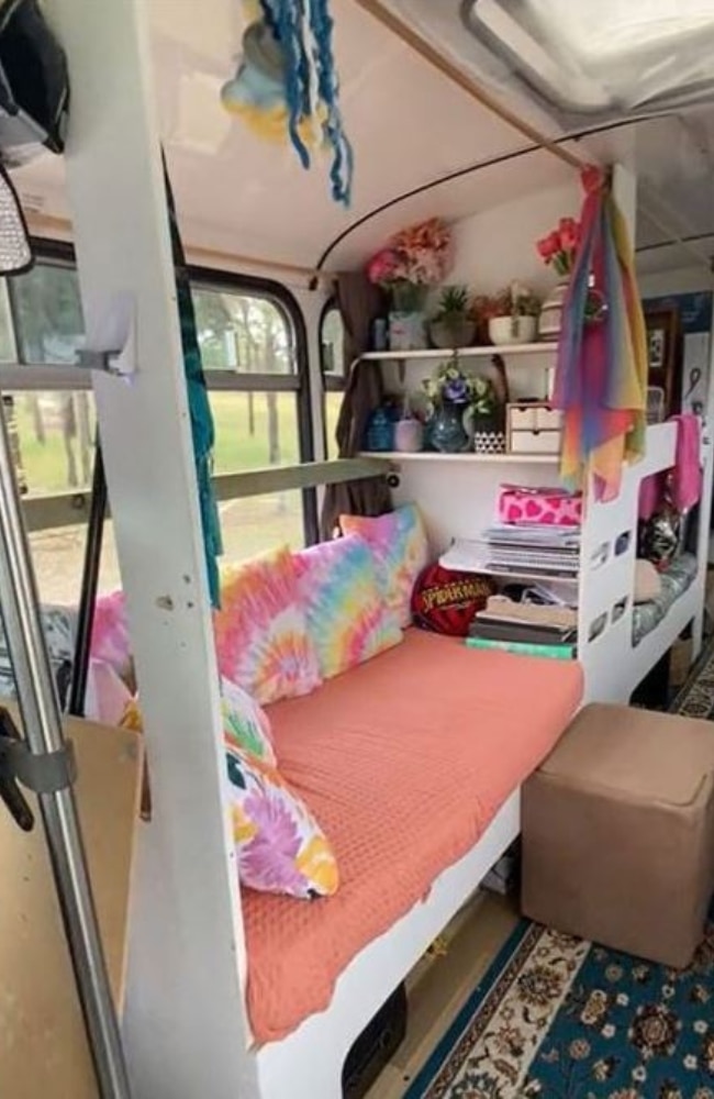 Emma plans to save for a block of land while living in the bus. Picture: 9News