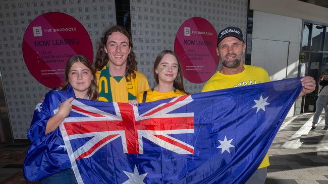 Fans ahead of the World Cup Matilda's v Sweden match at Suncorp Stadium. Photo - Stephen Archer