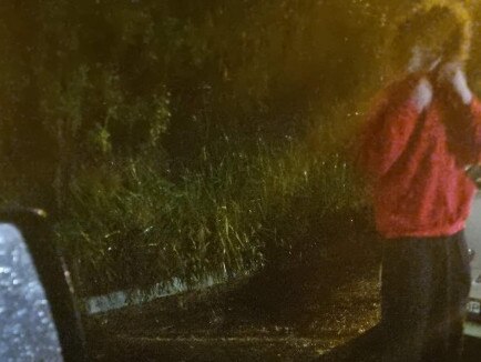 A photo taken by an alleged assault victim at Lawson in the Blue Mountains on Wednesday, May 11. The man pictured is believed to have been taking down Liberal Party posters of Macquarie candidate Sarah Richards shortly before the incident. Supplied