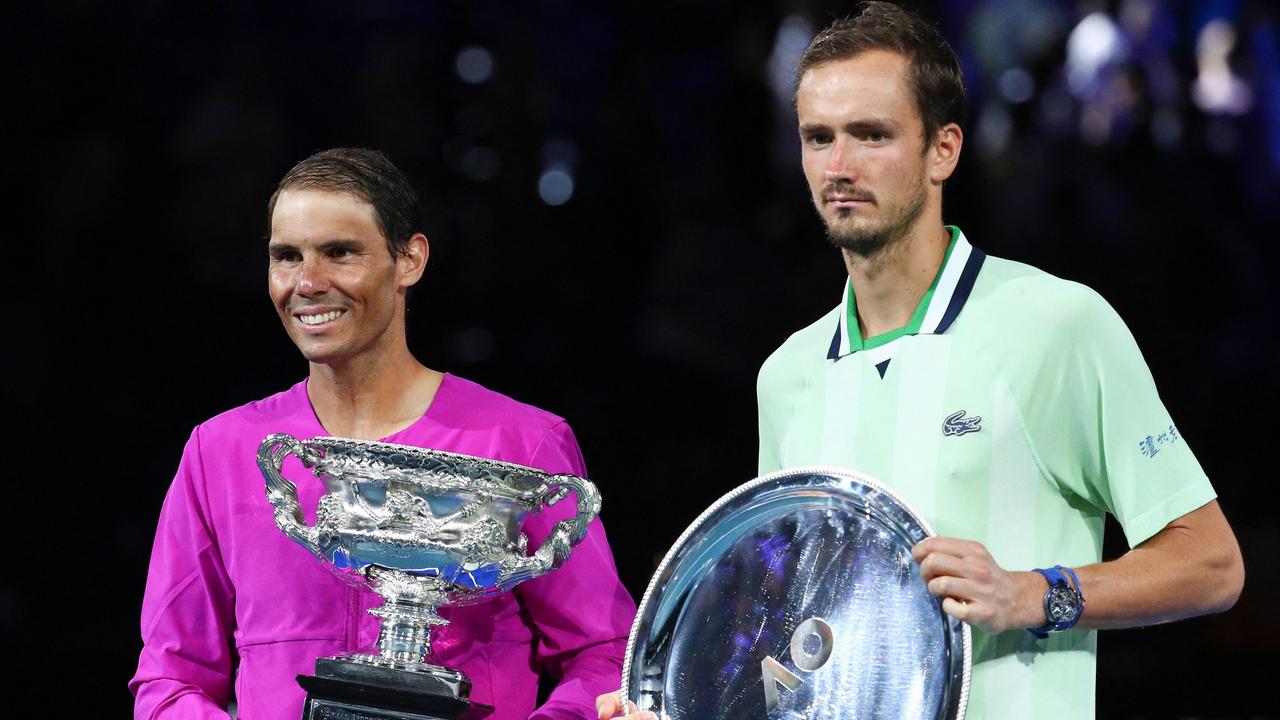 Russia's Daniil Medvedev lost to Rafael Nadal after a huge comeback from the Spaniard. Picture: Aaron Francis / AFP