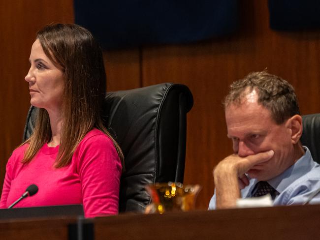 Cairns Regional Council Mayor Amy Eden and CEO John Andrejic during the ordinary Council meeting on June 5th.