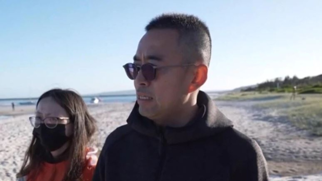 Jack Shi, the parent of one of the teenagers who went missing from Rosebud, was looking for the teenagers on the beach early Tuesday.Picture: Sunrise