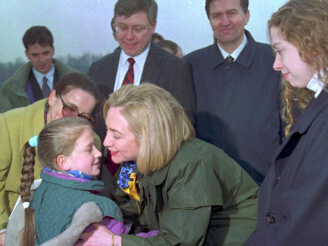 Hillary Rodham Clinton also claimed she landed in Bosnia under sniper fire, but experts say memories can often turn out to be false. Picture: AP Photo/Doug Mills, File.