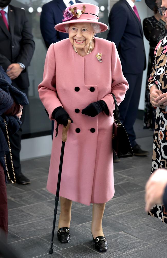 The 95-year-old monarch has started using a walking stick again, and will cut back on royal duties as she struggles to get around. Picture: Chris Jackson/Getty Images