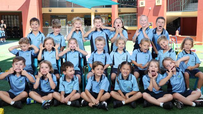 My First Year: Marymount Primary, Prep R. Front row: Harry, Lennox, Freddy, Kobe, Marley, Evie, Stevie. Middle Row: Dakoda, Luna, Billie, Kade, Neeve, Albert, Carter, Lila. Back row: Jaden, Finn, Spencer, Tyde, Mila, Billie, Cooper. Picture: Glenn Hampson.