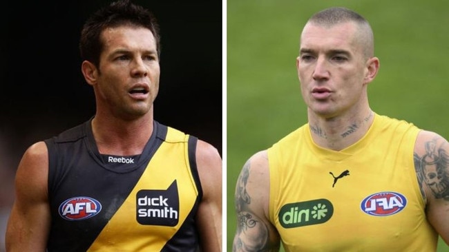 Ben Cousins and Dustin Martin. Photos: Getty Images