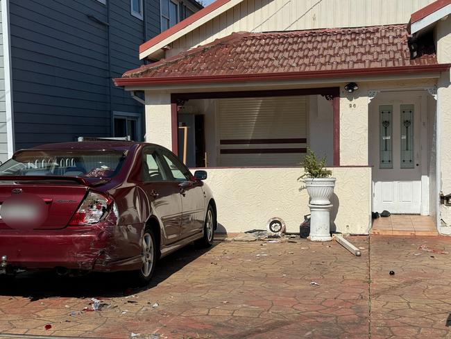 The scene of a fatal crash on Cornelia St in Wiley Park, where police say a young man was hit and killed by an out of control car that left the road. Picture: Amaani Siddeek