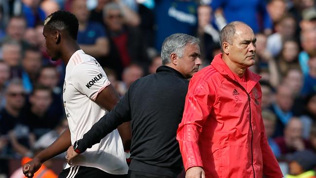 Pogba was substituted by Mourinho in the second half.