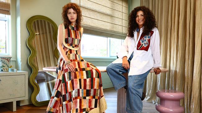 Alemais Creative Director Lesleigh Jermanus with model Nora van der Tuina ahead of her show in Morroco. Picture: John Feder/The Australian.