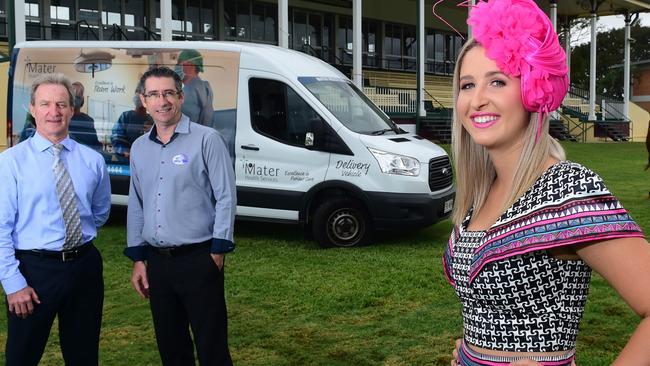 Mater Health Services North Queensland CEO Grard Wyvill, Michael Charge and Dana Krause at Cluden. Picture: Evan Morgan