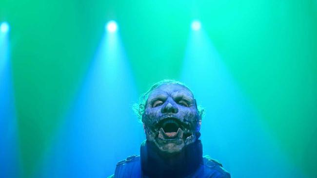 Slipknot frontman Corey Taylor during their set at the Brisbane Entertainment Centre. Picture: Asagai Images