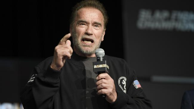 Arnold Schwarzenegger spoke of his affection for the Russian people. Picture: Getty Images