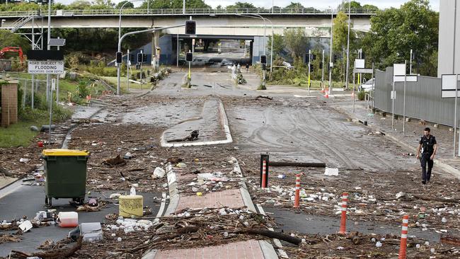 Damage caused by floodwaters at Toowong. Picture: Josh Woning