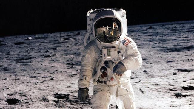 (FILES) In this file photo taken on July 20, 1969 astronaut Buzz Aldrin, lunar module pilot, walks on the surface of the moon during the Apollo 11 extravehicular activity (EVA). - On July 21, 1969, US astronaut Neil Armstrong is the first man to step onto the Moon, his teammate Edwin Aldrin joining him around 20 minutes later. Between 1969 and 1972, 12 astronauts -- all American -- walked on the Moon as part of NASA's Apollo program. (Photo by - / NASA / AFP)