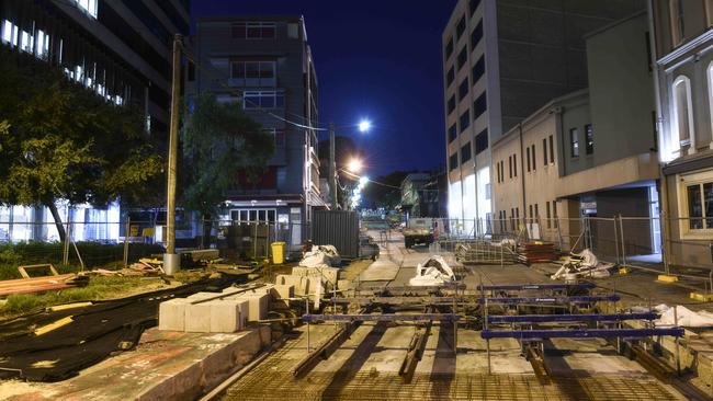 Devonshire St in Surry Hills where light rail development is ongoing.