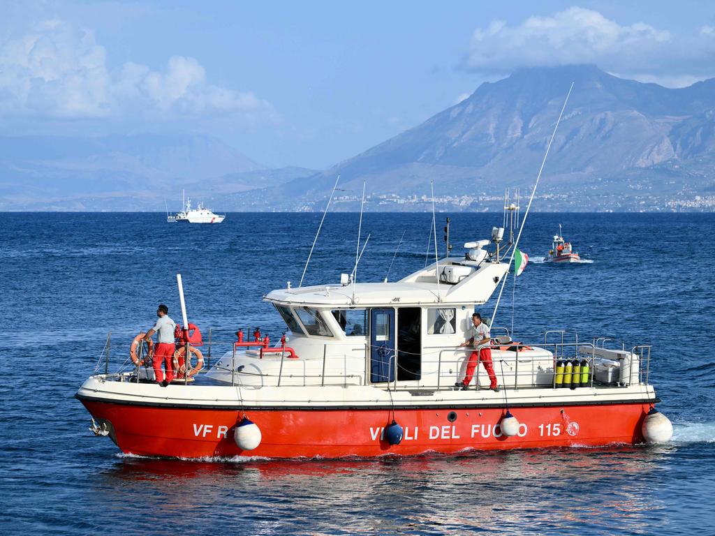 A rescue boat heads to the search area. Picture: AFP