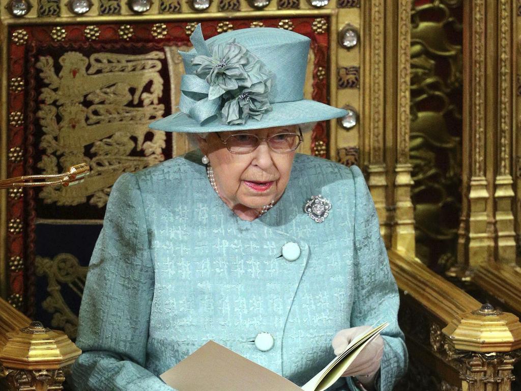 Britain's Queen Elizabeth II delivers the government’s speech that outlines Boris Johnson’s legislative agenda. Picture: Aaron Chown, Pool via AP.