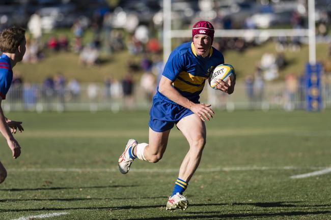 Harry Newnham for Grammar in O'Callaghan Cup on Grammar Downlands Day at Toowoomba Grammar School, Saturday, August 19, 2023. Picture: Kevin Farmer