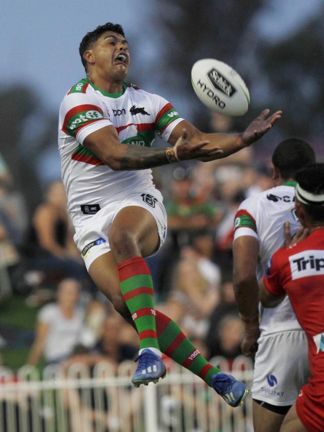 Latrell Mitchell struggled under the high ball.