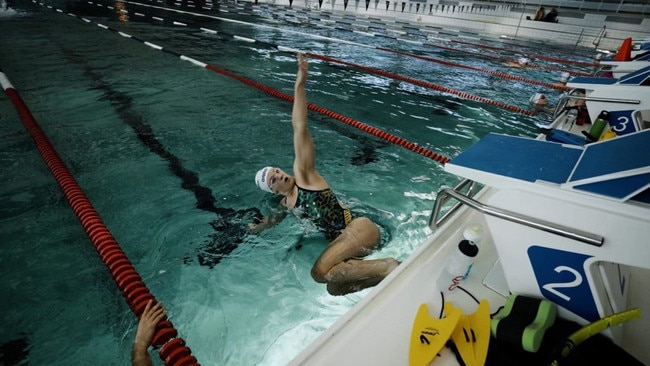 Madeleine McTernan at a pre competition camp in Chartres France, 2023. Picture: Swimming Australia