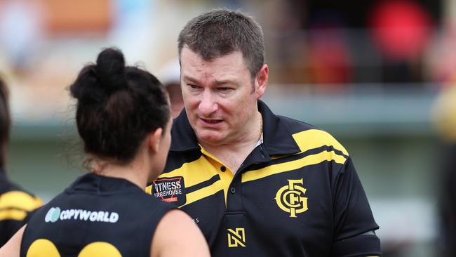 Glenelg SANFLW senior coach Jason Fairall. Picture: Deb Curtis