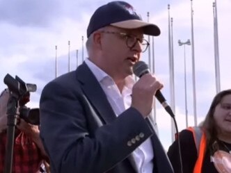 No More rally orgnaiser Sarah Williams (R) with Prime Minister Anthony Albanese at the No More rally in Canberrra on 28/4/2024., , One of the organisers of Sunday’s rally protesting violence against women has slammed Prime Minister Anthony Albanese in afurious post to social media, , In his speech in the afternoon, Mr Albanese suggested he had asked the rally organisers for permission to speak but had been knocked back. , , “We did ask to speak, myself and (Finance minister) Katy (Gallagher) and we were told that’s not possible,” he said to the5000 strong crowd. , , “And that’s fine, we respect the organisers’ right to do that.”, , But Sarah Williams, writing to social media after the event, said Mr Albanese had lied in that moment and the organisers hadnever denied him from speaking. ,  , “The Prime Minister of Australia lied to his country today,” she said. , Picture: Instagram