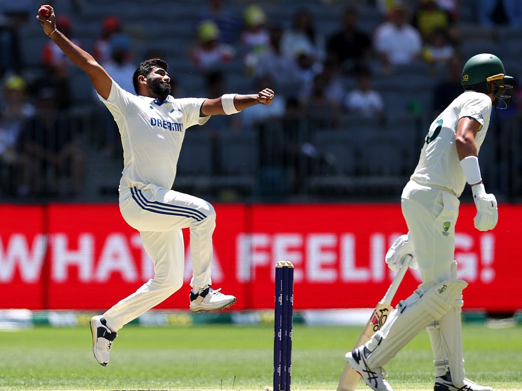 Jasprit Bumrah reigned supreme in the first innings. Picture: Cameron Spencer/Getty Images